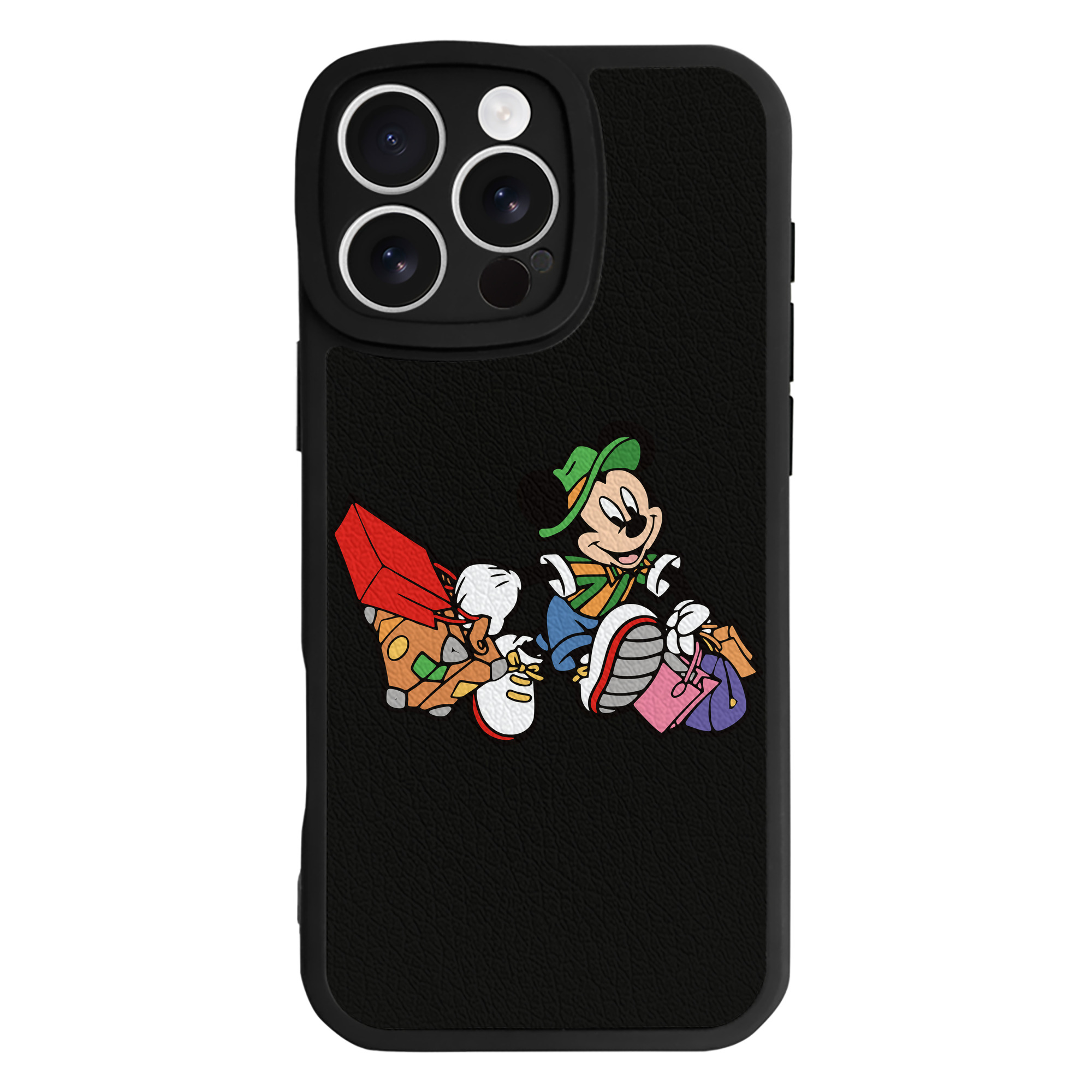 （画像用） ミッキーマウス Mickey Mouse 【iPhone 16シリーズ対応】シリコンスマホケース（レザー調） 材質：シリコン